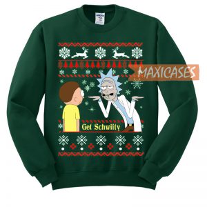 Rick And Morty Get Schwifty Ugly Christmas Ugly Christmas Sweater Unisex